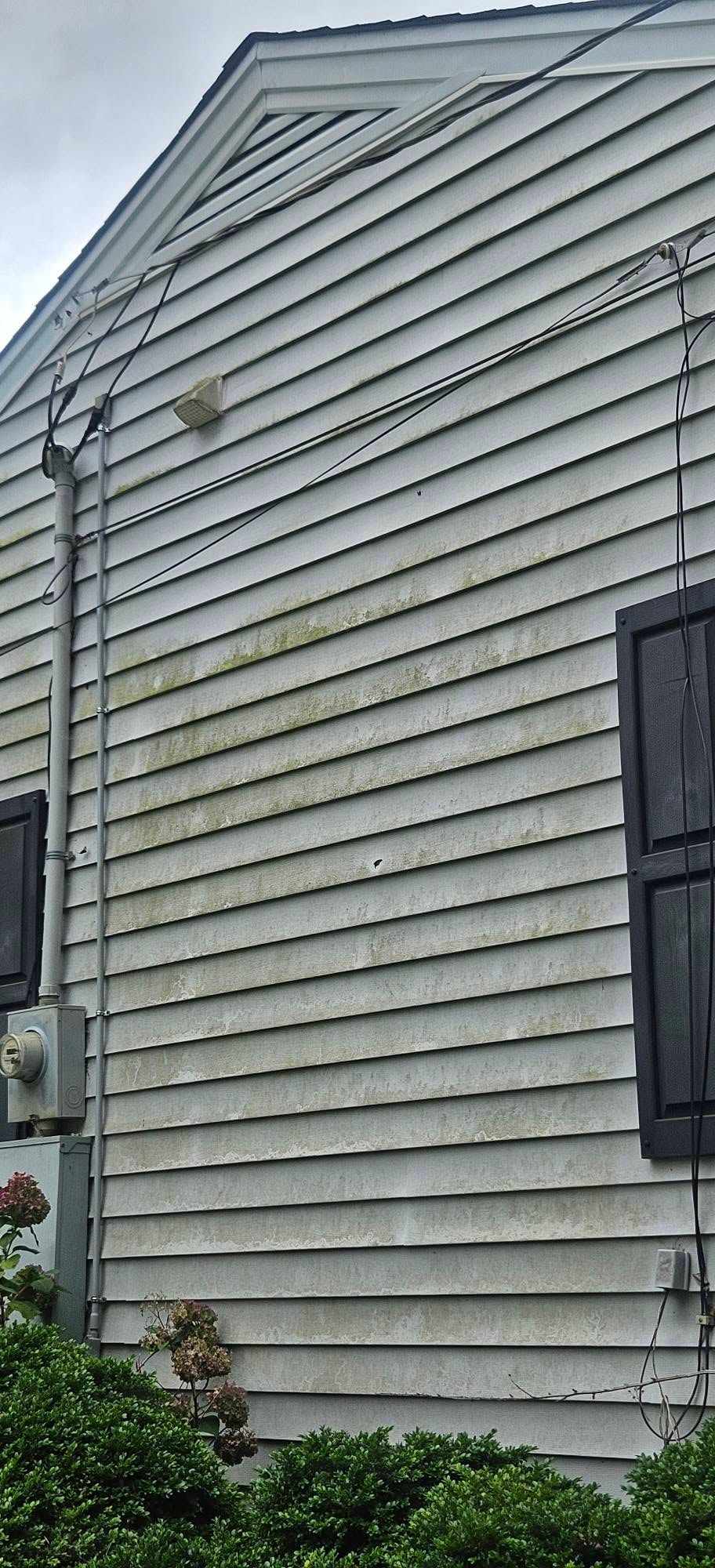 House Siding — Before Soft Wash