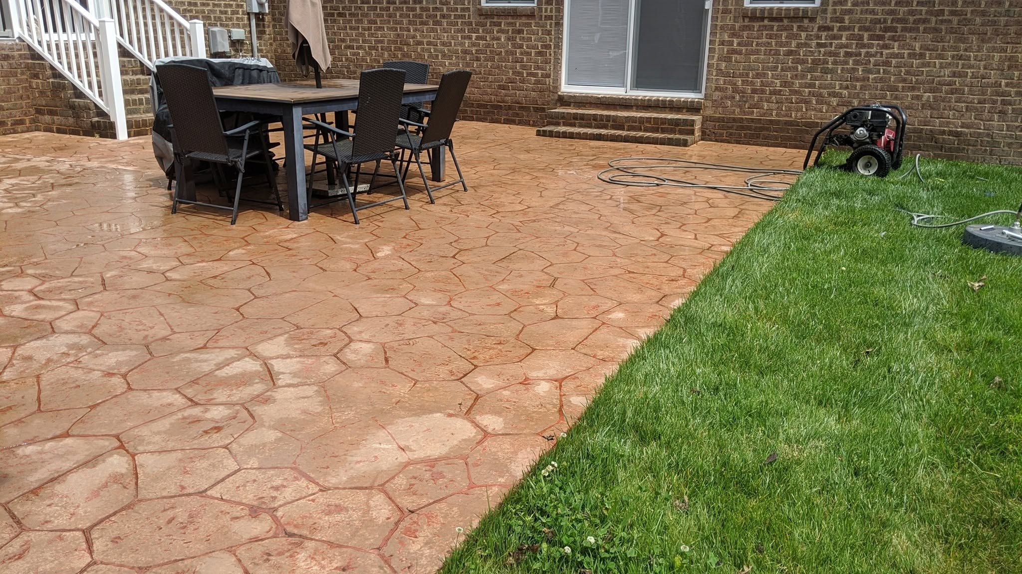 Stamped Concrete Patio — After Pressure Wash